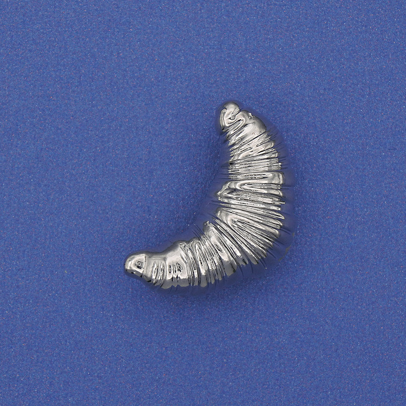 Brooch 'Croissant' Silver Metal 24×13 mm+