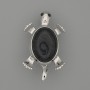 Brooch Pendant Turtle Aventurine Night of the Kaïra 52x35mm± moving parts Silver-metal