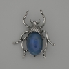 Brooch Pendant Beetle Agate 44x37mm+- silver metal
