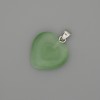 Pendant Heart Light Green Cat's Eye Silver Metal, 20×20 mm diameter ±, length 30 mm ±
