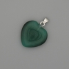 Pendant Heart green Cat's Eye silvered metal, diameter 20x20mm±, length 30mm±