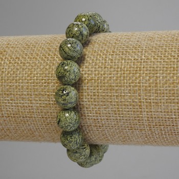 Serpentine Bracelet Smooth Beads 10mm, 18cm length (stretch)