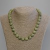 Serpentine Bead Necklace Smooth Round 12mm +-, length 50cm+- with clasp