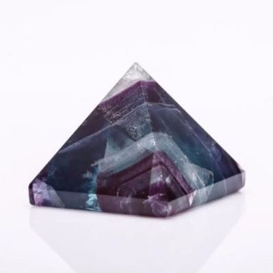 Natural Stone Fluorite Pyramid, height 35mm±, base 40x40mm ±