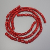 Red Coral Beads, faceted cut, diameter 10-14×8-11 mm ± on thread, length 41 cm ± assorted sizes