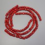 Red Coral Beads, faceted cut, diameter 10-14×8-11 mm ± on thread, length 41 cm ± assorted sizes