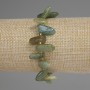 Bracelet Green Tourmaline Faceted with Butterfly 10-15×6-8mm ± Beads 3mm ±, Length 18cm ± Stretch