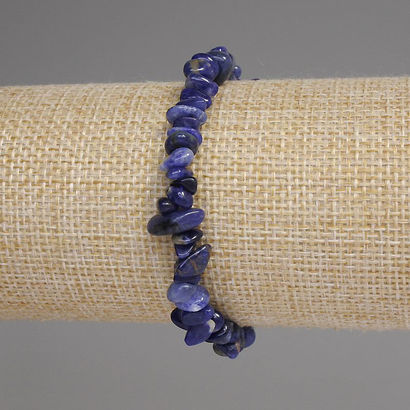 Sodalite Chip Bracelet, 6-9×2-4 mm, 18 cm length, stretch
