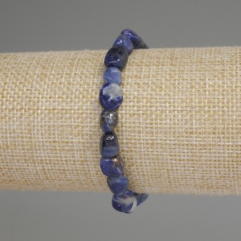 Sodalite Bead Bracelet, faceted, diameter 7-11×7-8mm, adjustable length 18cm