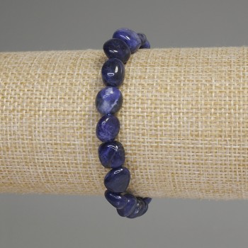 Sodalite Beaded Bracelet, rounded beads 8-10×8-11mm, stretchy length 18cm±