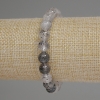 Bracelet Diamond Quartz Herkimer Diamond Quartz Smooth Bead 8mm+-, length 18cm+-, stretch