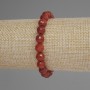Bracelet Carnelian Faceted Bead, 8mm dia, 18cm length stretch