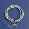 Triple Bracelet in Silver-Tone Metal with Extender Chain