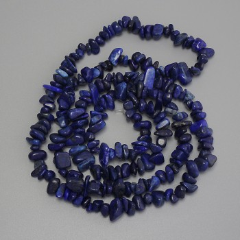 Lapis Lazuli Beads Chip, diameter 7-10×2-6mm+-, length 80cm+- on nylon thread