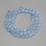 Aquamarine Beads, Faceted Coin-shaped, 6mm Ø, 38cm length on Thread