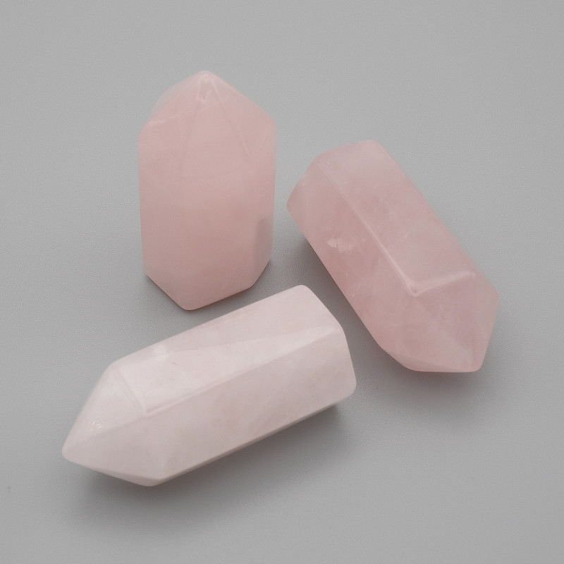 Souvenir Pencil Natural Stone Rose Quartz, diameter 36x16mm (price per 1 pc)