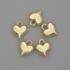 Pendant Heart-shaped in gold-tone metal, diameter 11×13mm±, pack of 5pcs, ear hole 2.5mm±