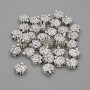 Bead Insert Jewelry Component Wood in Silver Color, hole about 1.5mm, sizes 8x7 mm and 5x3 mm, packaging 20 g (~33 pcs)
