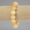 Yellow Agate Bracelet Smooth Beads, 14mm diameter, 18cm length, stretch