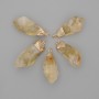 Citrine Pendant processed assortment sizes 28-33×10-15 mm± golden metal