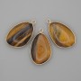Tiger's Eye Pendant in Gold-Toned Setting 21x35 mm+