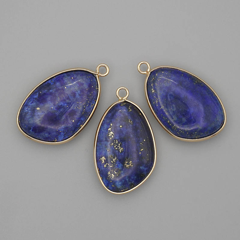 Lapis Lazuli pendant in a gold-tone setting 21×35 mm+