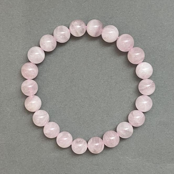 Bracelet Madagascar Pink Quartz Bead, diameter 8.5mm±, length 18cm±, stretch