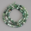 Emerald Beads faceted cube, 4×4 mm, on thread, length 39 cm+