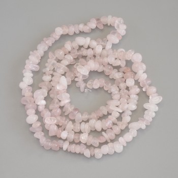 Beads Pink Quartz Chip 7-10×5 mm ± on strand, length 80 cm+
