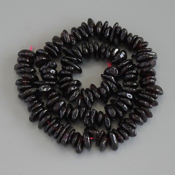 Garnet Beads Chip on Thread, 8-12×2-3 mm+- diameter, 40 cm+ length