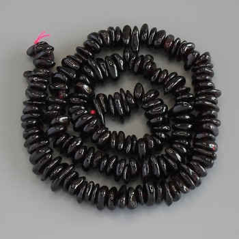 Garnet Beads Chip, diameter 7-12×2-3, 5mm± on thread, length 40cm+