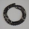 Smoky Topaz Beads Heart, 6x6x2 mm ± on a thread, length 38 cm+