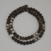Sunstone Obsidian Heart Beads, 6×6×2 mm ±, on thread, length 38 cm+