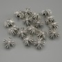 Bead Inlay Cross Charm in Silver Color, hole 2mm, approx 9.5×9.5×7mm, packing 20 g (~17 pcs)
