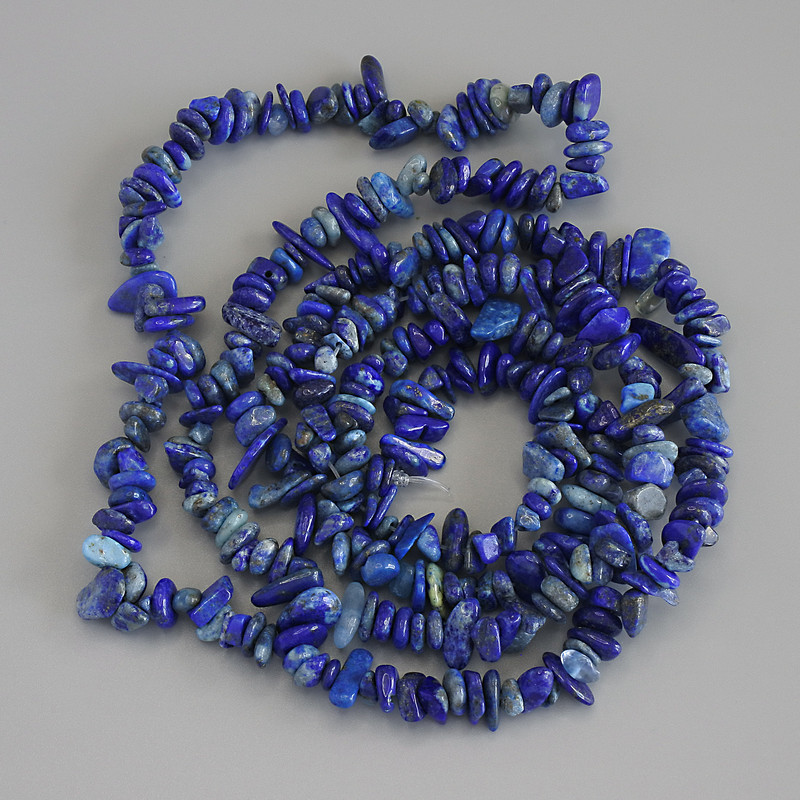 Lapis Lazuli Beads Chip, diameter 5-10×2-4mm+-, length 80cm+- on thread