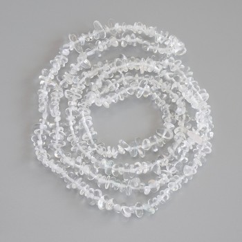 Beads Mountain Crystal Chip, diameter 6-13×2-4 mm±, length 80 cm± on thread