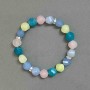 Bracelet Assorted Cut Diamond Beads, diameter 10x9mm± with metal inlays, length 18mm± stretch