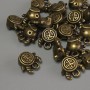 Bear pendant bronze color metal, size 10x9x5mm±, hole diameter 1mm±, packaging 20g (~17 pcs)