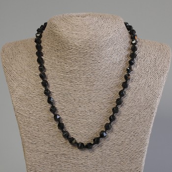 Necklace Black Onyx Multistrand, diameter 8×7mm±, length 50cm± with clasp