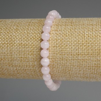 Bracelet Madagascar Pink Quartz smooth bead, diameter 6mm+-, length 18mm+- stretch