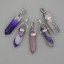 Agate Hexagonal Crystal Bead Pendant 8x31x41mm+