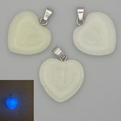 Pendant Heart Onyx Blue Glow 20x20x25mm+
