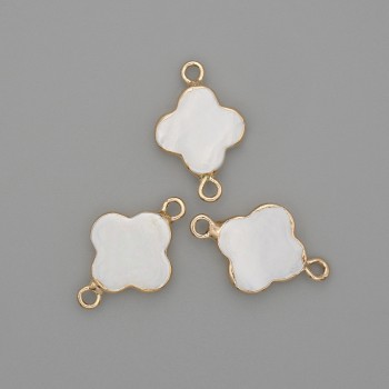 Clasp Clover Pearl Oyster Gold Metal 20×12mm+