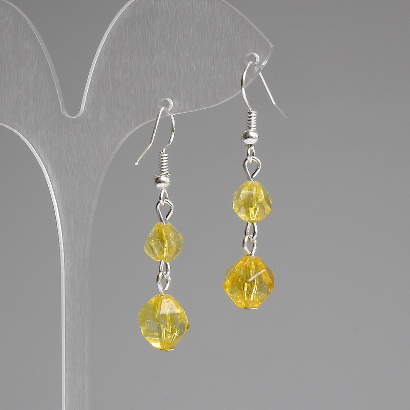 Earrings Citrine Faceted 7–9 mm ±, length 44 mm ±