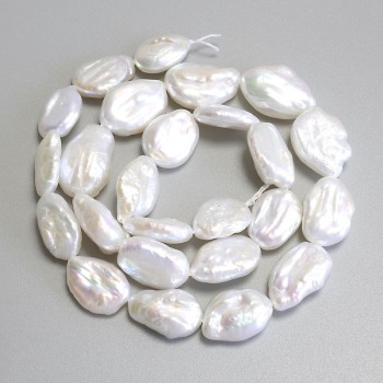 Baroque pearls with a petrol tint, on a thread, diameter 15-18×10-12mm +-, thread length 39cm+-