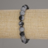 Snow Obsidian Bead Bracelet, 9mm ball, 18cm length, stretch