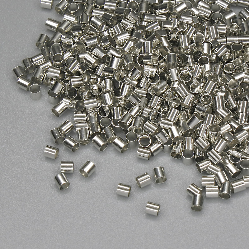 Crimp Bead Crimps "Zahipy", diameter 2mm, metal color "silver" pack 5 g