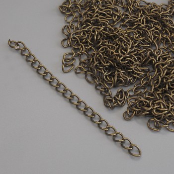Additional Lengthening Extender Chain 7 cm + - metal color Bronze packaging (34g + -)