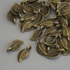 Pendant Pendant Leaf Bronze Color, diameter 15×7mm± packaging 42 pcs