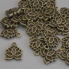 Pendant Lotus Color: bronze metal, diameter 13×11mm ± packaged 21 pcs
